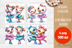 Merry Christmas Coaster Design | Sports Animals Square Product Image 1