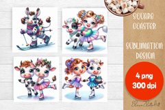 Merry Christmas Coaster Design | Sports Animals Square Product Image 1