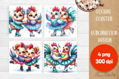 Merry Christmas Coaster Design | Sports Animals Square Product Image 1