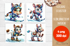 Merry Christmas Coaster Design | Sports Animals Square Product Image 1