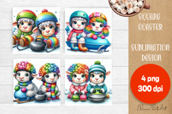 Merry Christmas Coaster Design | Sports Animals Square Product Image 1