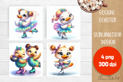 Merry Christmas Coaster Design | Sports Animals Square Product Image 1