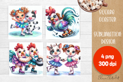 Merry Christmas Coaster Design | Sports Animals Square Product Image 1