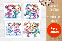 Merry Christmas Coaster Design | Sports Animals Square Product Image 1