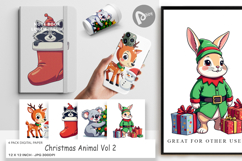 Digital Paper Christmas Animals Product Image 1