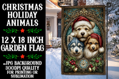 Christmas Garden Flag, Christmas Animals Garden Flag, d1 Product Image 1