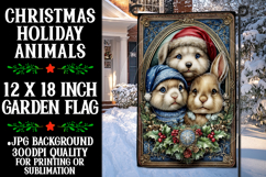 Christmas Garden Flag, Christmas Animals Garden Flag, d11 Product Image 1