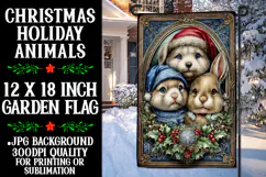 Christmas Garden Flag, Christmas Animals Garden Flag, d11 Product Image 1