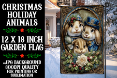 Christmas Garden Flag, Christmas Animals Garden Flag, d12 Product Image 1