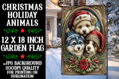 Christmas Garden Flag, Christmas Animals Garden Flag, d2 Product Image 1