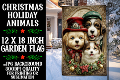 Christmas Garden Flag, Christmas Animals Garden Flag, d3 Product Image 1