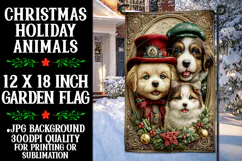 Christmas Garden Flag, Christmas Animals Garden Flag, d3 Product Image 1
