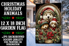 Christmas Garden Flag, Christmas Animals Garden Flag, d4 Product Image 1
