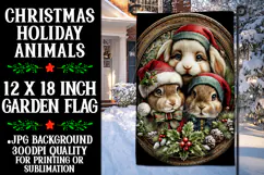 Christmas Garden Flag, Christmas Animals Garden Flag, d6 Product Image 1