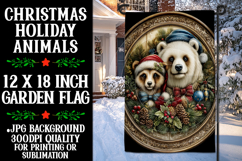 Christmas Garden Flag, Christmas Animals Garden Flag, d7 Product Image 1