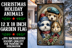 Christmas Garden Flag, Christmas Animals Garden Flag, d8 Product Image 1
