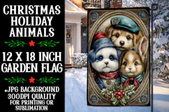 Christmas Garden Flag, Christmas Animals Garden Flag, d8 Product Image 1