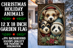 Christmas Garden Flag, Christmas Animals Garden Flag, d9 Product Image 1