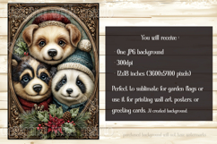 Christmas Garden Flag, Christmas Animals Garden Flag, d9 Product Image 2