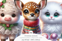 Christmas Animals Clipart PNG Product Image 1