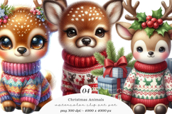Christmas Animals Clipart PNG Product Image 1