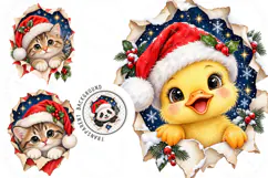 Christmas Animal Clipart, Christmas Animals Png Product Image 1