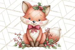 Christmas Animal Friends Clipart PNG, Cute Holiday Clip Art Product Image 4