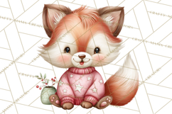Christmas Animal Friends Clipart PNG, Cute Holiday Clip Art Product Image 3