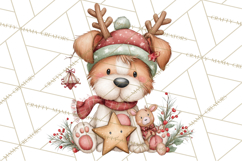 Christmas Animal Friends Clipart PNG, Cute Holiday Clip Art Product Image 4