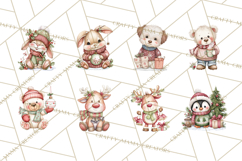 Christmas Animal Friends Clipart PNG, Cute Holiday Clip Art Product Image 4