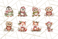 Christmas Animal Friends Clipart PNG, Cute Holiday Clip Art Product Image 5