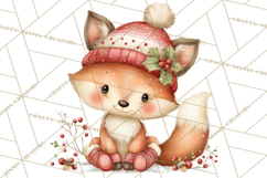 Christmas Animal Friends Clipart PNG, Cute Holiday Clip Art Product Image 3