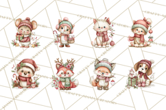 Christmas Animal Friends Clipart PNG, Cute Holiday Clip Art Product Image 6