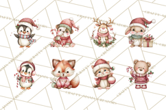 Christmas Animal Friends Clipart PNG, Cute Holiday Clip Art Product Image 7