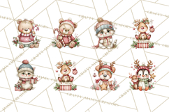 Christmas Animal Friends Clipart PNG, Cute Holiday Clip Art Product Image 8