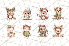 Christmas Animal Friends Clipart PNG, Cute Holiday Clip Art Product Image 9