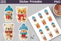 Snowman Christmas Sticker | Polar Bear Christmas Sticker Product Image 1