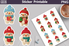 Snowman Sticker | Christmas Knitted Sticker Product Image 1