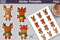 Reindeer Sticker | Christmas Knitted Sticker Product Image 1
