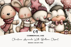 Christmas Animals With Balloon Clipart Product Image 1