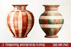 Christmas Antique Vases Clipart, Christmas Clipart Product Image 1