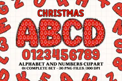 Christmas Alphabet png clipart, christmas letters doodle Product Image 1
