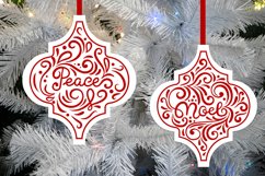 christmas arabesque ornaments on fir tree background