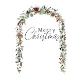 CHRISTMAS ARCH WATERCOLOR CHRISTMAS CLIPART RUSTIC NEUTRAL natural png 