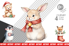 Christmas Baby Animals Clipart Product Image 1