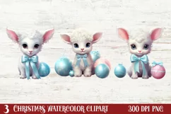 Christmas Baby Animals Clipart, Christmas Animal Safari Product Image 1