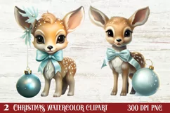 Christmas Baby Animals Clipart, Christmas Animal Safari Product Image 1