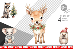 Christmas Baby Animals Clipart Product Image 1