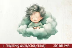 Mint Christmas Baby First Clipart, Christmas PNG Product Image 1