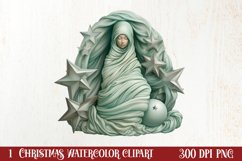 Mint Christmas Baby First Clipart, Christmas PNG Product Image 1
